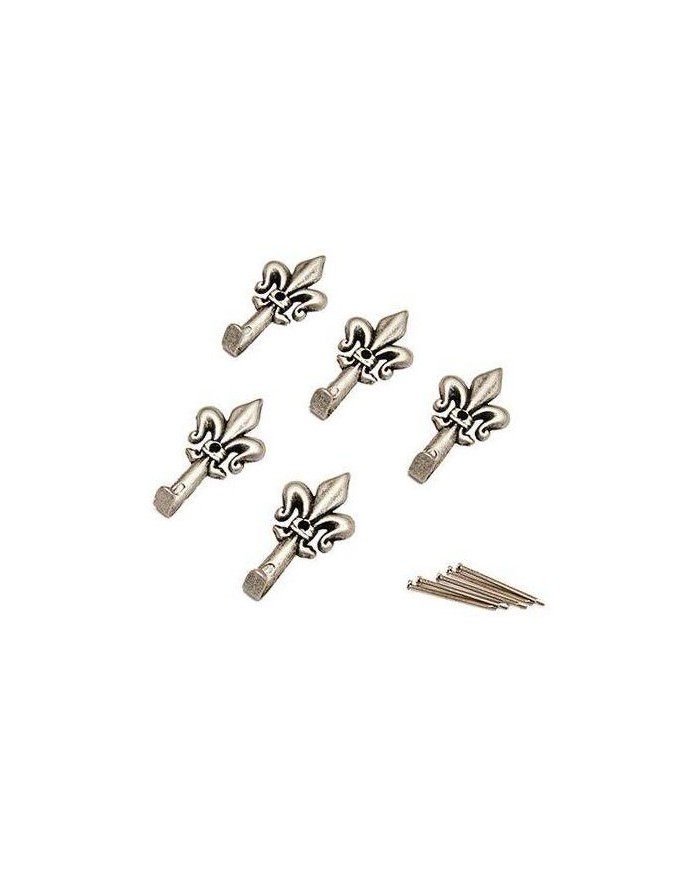 SET GANCI QUADRO GIGLIO MICRO ARGENTO PZ 5