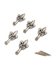 SET GANCI QUADRO GIGLIO MICRO ARGENTO PZ 5