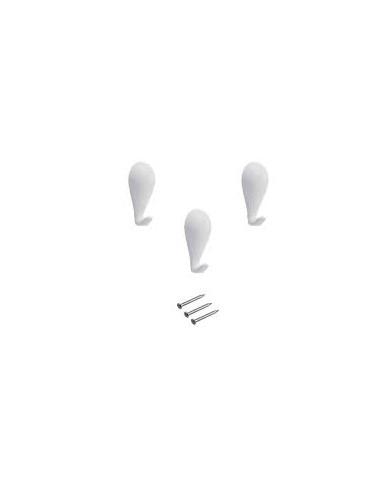 SET 5 GANCI QUADRI GOCCIA BIANCHI