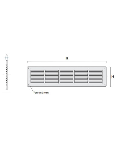 GRIGLIA ALLUMINIO C/RETE 54X14