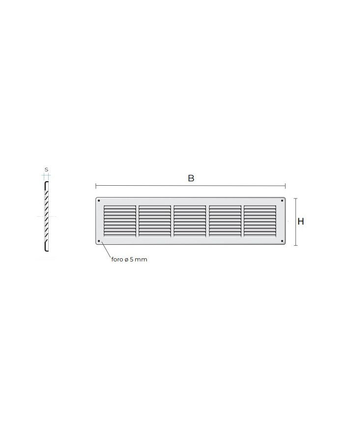 GRIGLIA ALLUMINIO C/RETE 54X14