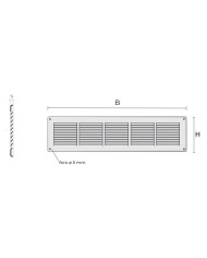 GRIGLIA ALLUMINIO C/RETE 54X14