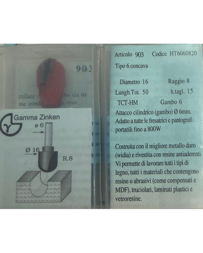 FRESA PER LEGNO TCT D.16 R.8