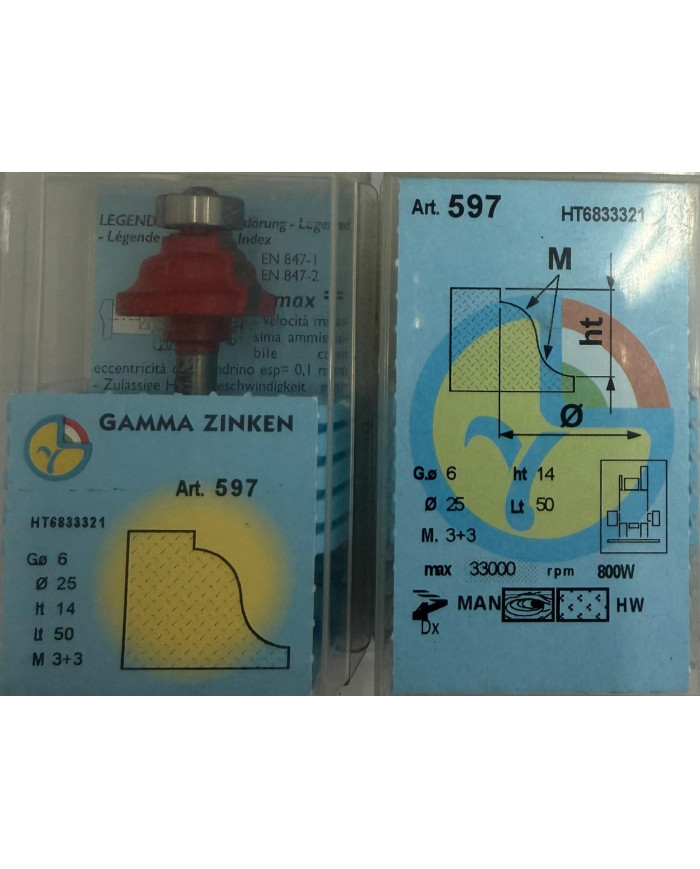 FRESA PER LEGNO D.25 R.3+3 G.6
