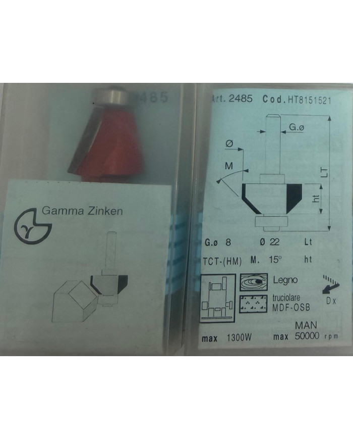 FRESA PER LEGNO D.22 GR.15 G.8