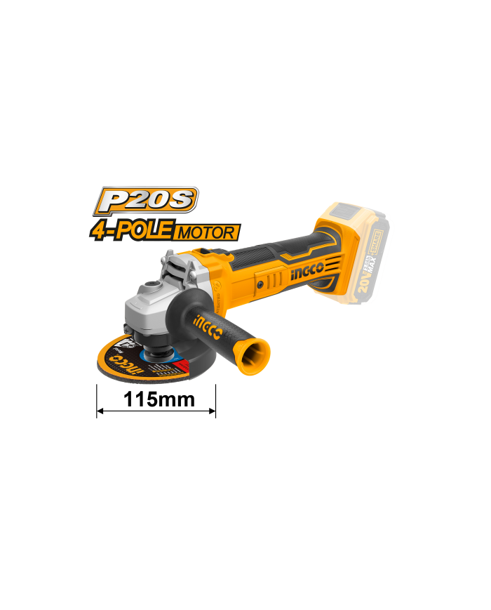 SMERIGLIATRICE ANGOLARE 115 MM BATTERIA LITIO 20