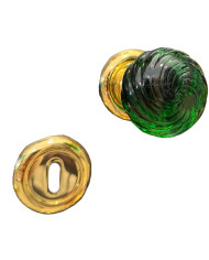 COP.POM.VETRO MURANO Q.8 ** CON ROSETTE VERDE