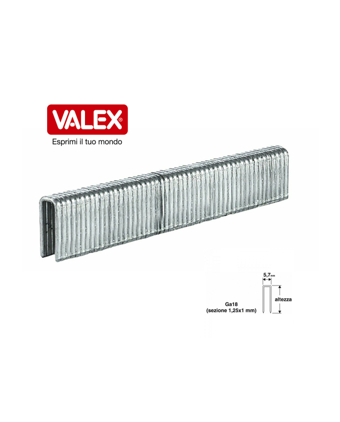 PUNTI CUCITRICE PNEUMATICA VALEX MM.19 PEZZI 1000