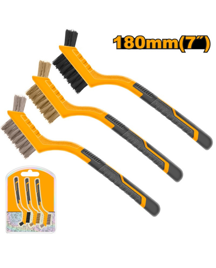 SET 3 SPAZZOLE ABRASIVE C/MANICO