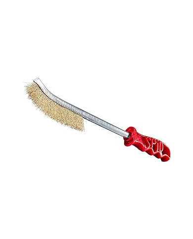 SPAZZOLA FILI ACCIAIO OTTONE MANICO LUNGO 340MM
