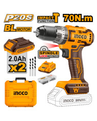 TRAPANO AVVITATORE PERCUSS BRUSHLESS 20V CON 2BATT