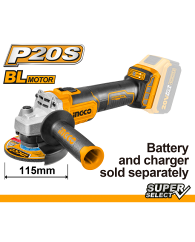 SMERIGLIATRICE ANGOLARE 115 MM BATT. 20V BRUSHLESS