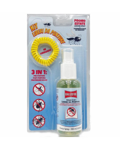 BALLISTOL BRACCIALE VIA ZANZARE+ SPRAY 100ML