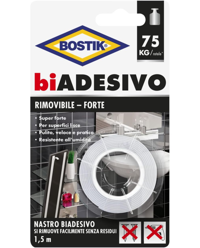 NASTRO BIADESIVO RIMOVIBILE