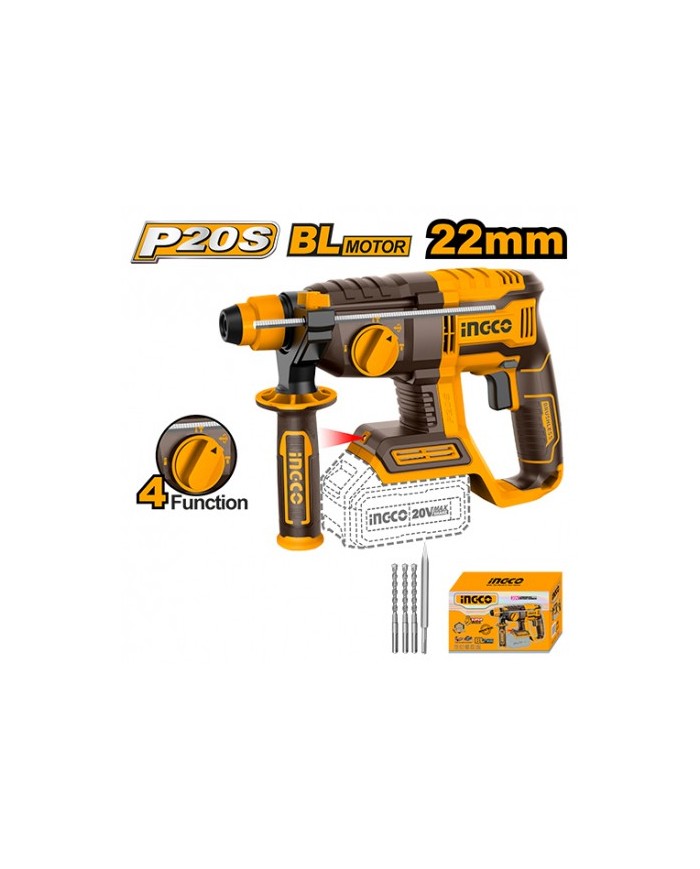 MARTELLO DEMOLITORE 20V 4 FUNZIONI BRUSHLESS NUDO