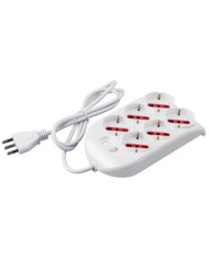 MULTIPRESA 6PRESE BIPASSO+SCHUKO C/INTERRUTTORE
