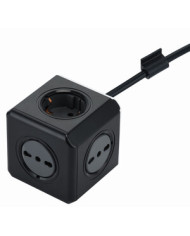 MULTIPRESA CUBO 2 SCHUKO+3BIPASSO NERO