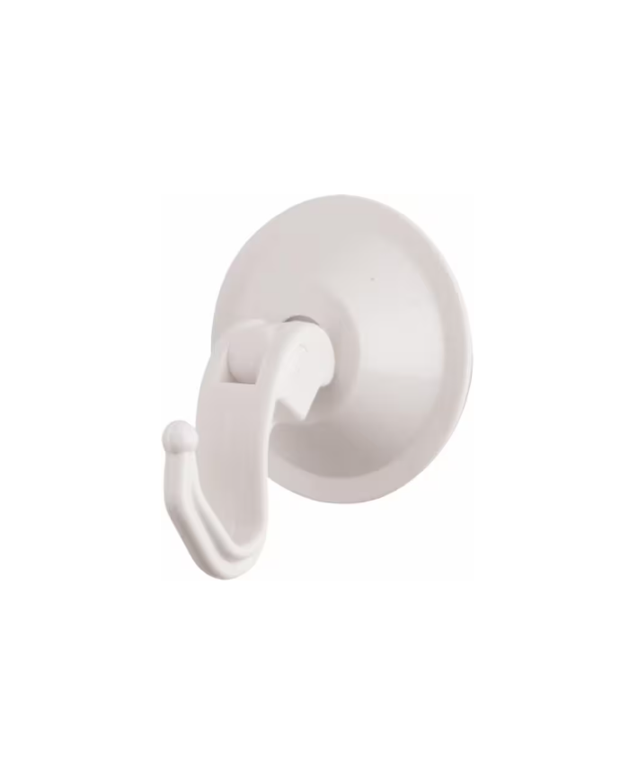 GANCIO CON VENTOSA A LEVA IN PLASTICA BIANCO D.72