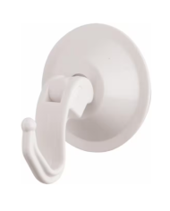GANCIO CON VENTOSA A LEVA IN PLASTICA BIANCO D.72