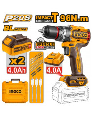 TRAPANO A PERCUSSIONE BRUSHLESS 96N 2BATTERIE 4A