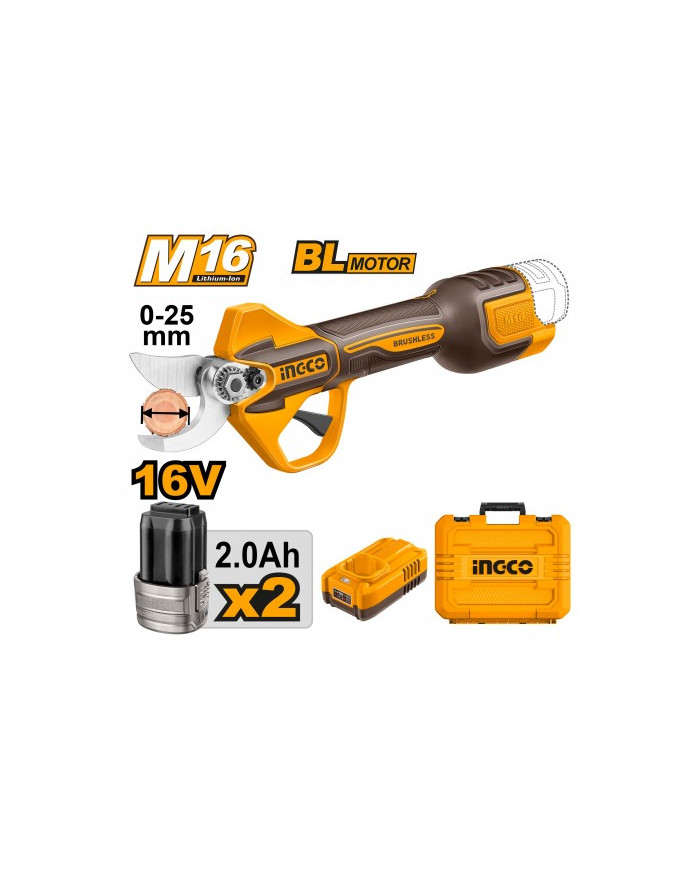 FORBICI DA POTA DA 0-25MM A BATTERIA 16V C/CARICAB
