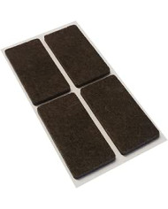 FELTRINO ADESIVO RETTANGOLARE MARRONE 25X50MM