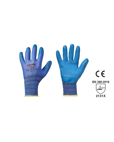 GUANTI DA LAVORO IN LATTICE BLU 3D-GRIP TG.8