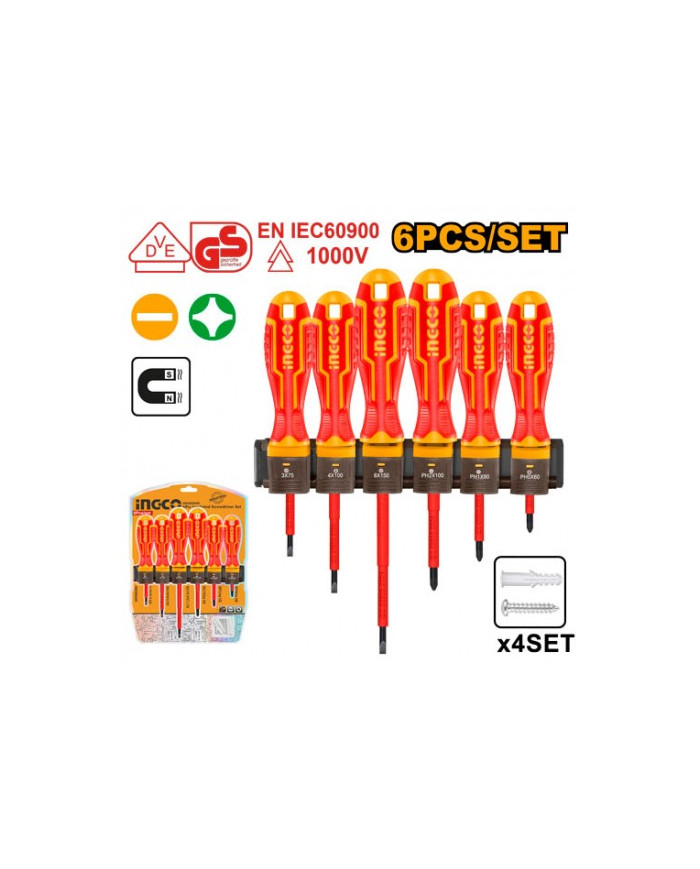 SET 6 PZ CACCIAVITE ISOLATI