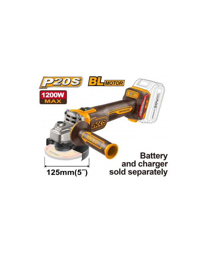 SMERIGLIATRICE ANGOLARE 125MM 1200W NUDA