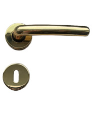 MANIGLIA OTTONE LUCIDO C/BOCCHETTA FORO PATENT