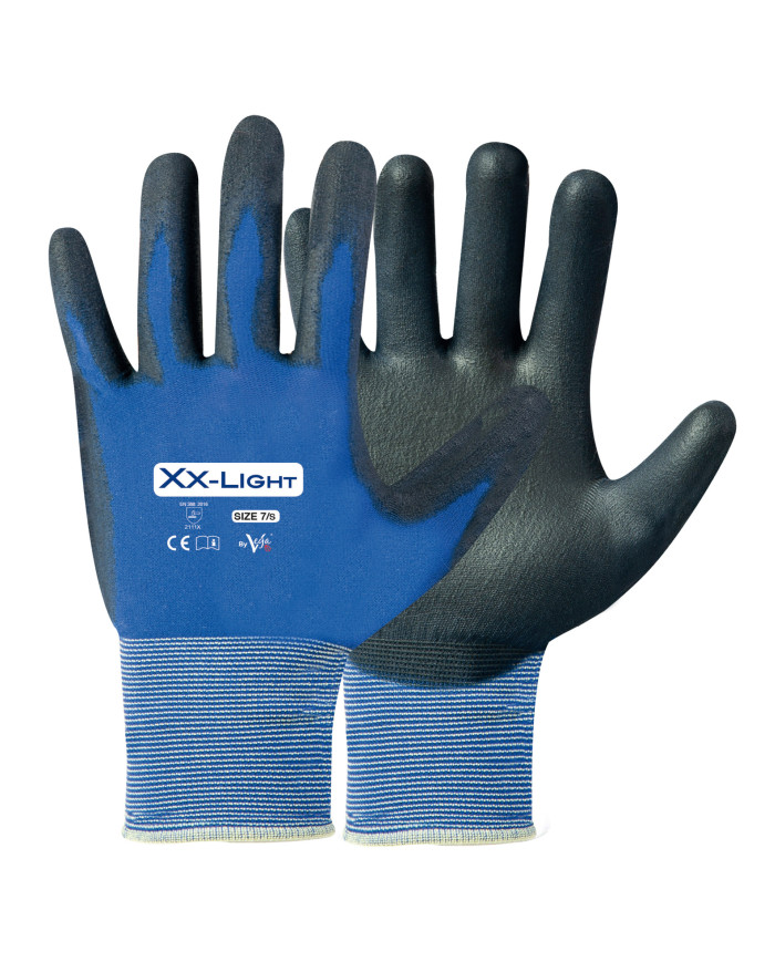 GUANTO IN NYLON FILO CONTINUO BLU PALMO NERO TG.8