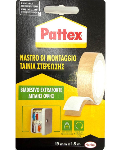 NASTRO DI MONTAGGIO BIADESIVO EXTRAFORTE 19X1.5MM