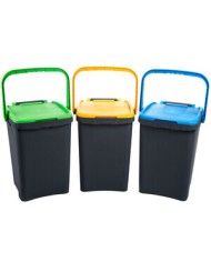 PATTUMIERA 50LT  ECOPLUS C/MANIGLIA  KIT 3PZ