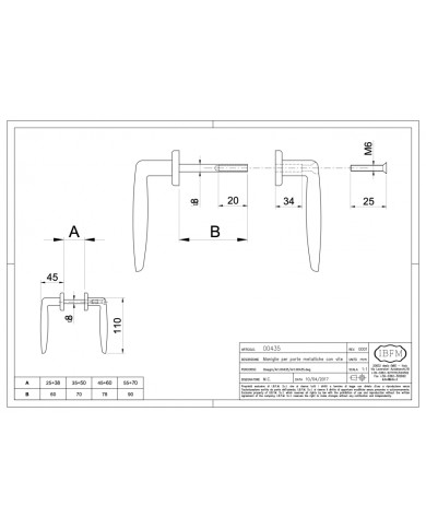 MANIGLIA CANCELLO Q.8 NERA 45/60 MM. C/VITE