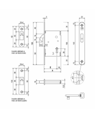 SERRATURA  SCORREVOLE  LEGNO MM.50 BRONZATA PATENT