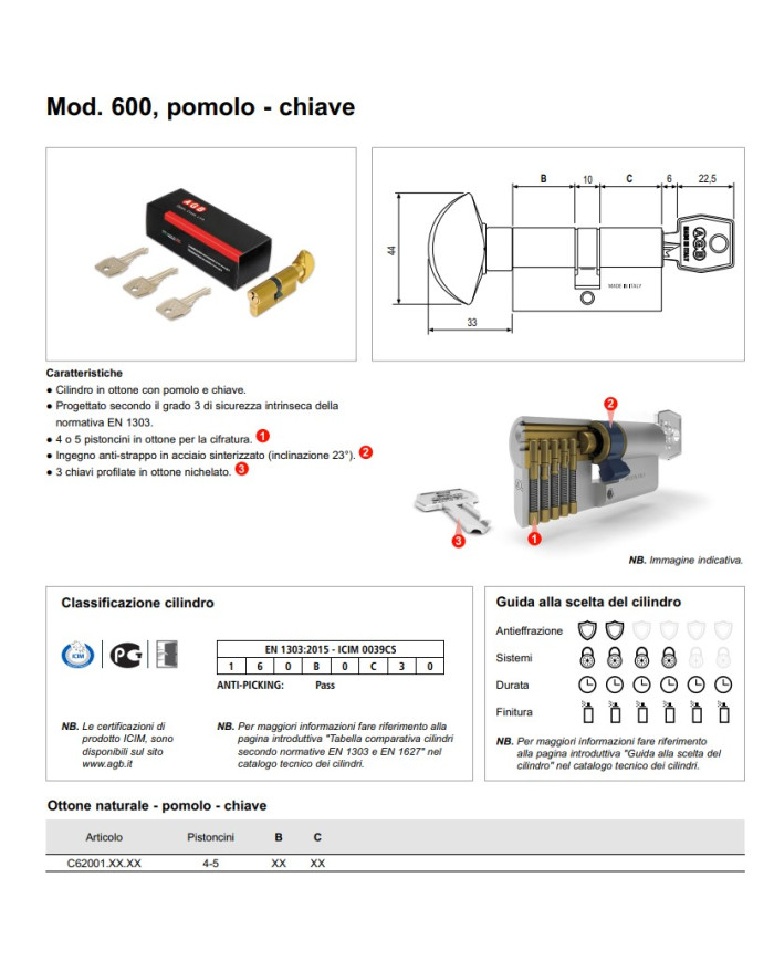 CILINDRO POMOLO- CHIAVE MM.75 (40-10-25)