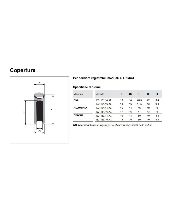 COPERTURA REGOLABILE ABS MARRONE MM.14