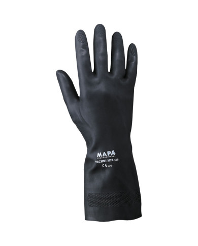 GUANTI NEOPRENE ANTIACIDO NERO T.8