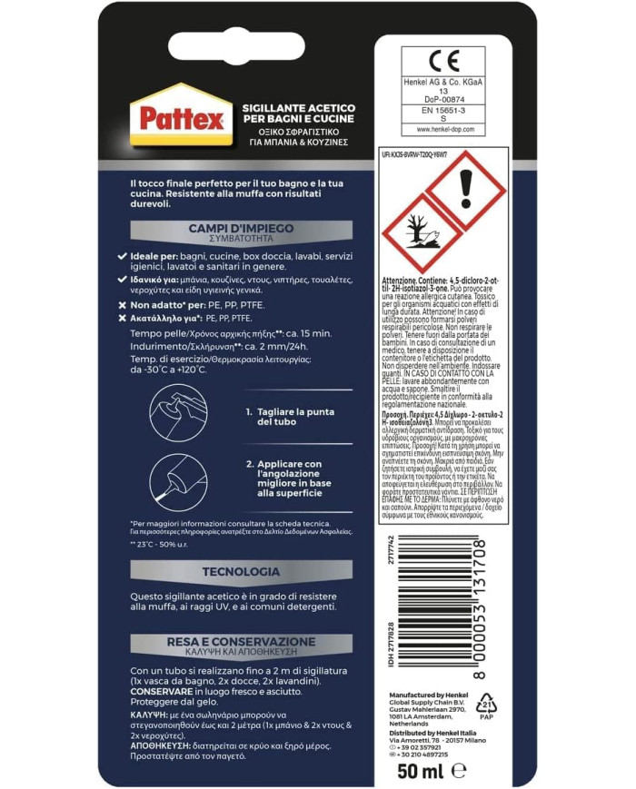 SILICONE BIANCO BAGNI-CUCINE ML.50