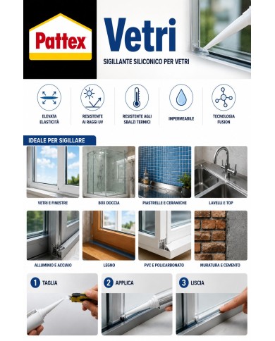 PATTEX  VETRI TRASPARENTE  ML.50
