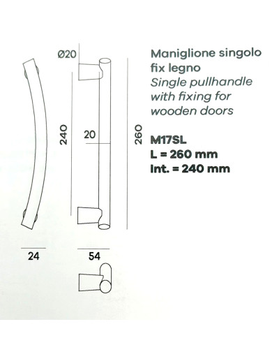 MANIGLIONE GALAXY MM.240 CROMO