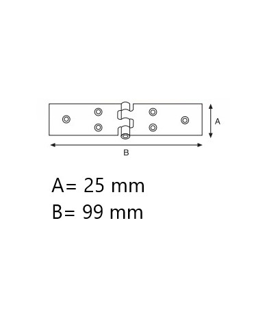 CERNIERE FERRO ZINCATE STRETTA  22X100