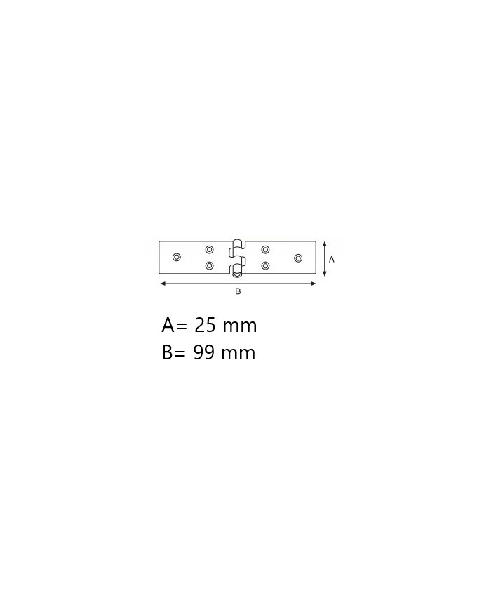 CERNIERE FERRO ZINCATE STRETTA  22X100