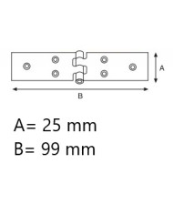 CERNIERE FERRO ZINCATE STRETTA  22X100