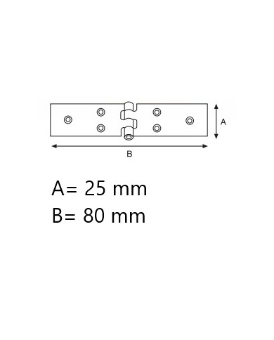 CERNIERE FERRO ZINCATE STRETTE  22X80