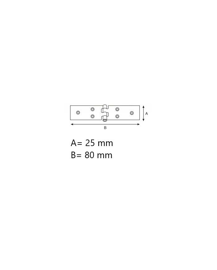 CERNIERE FERRO ZINCATE STRETTE  22X80