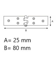 CERNIERE FERRO ZINCATE STRETTE  22X80