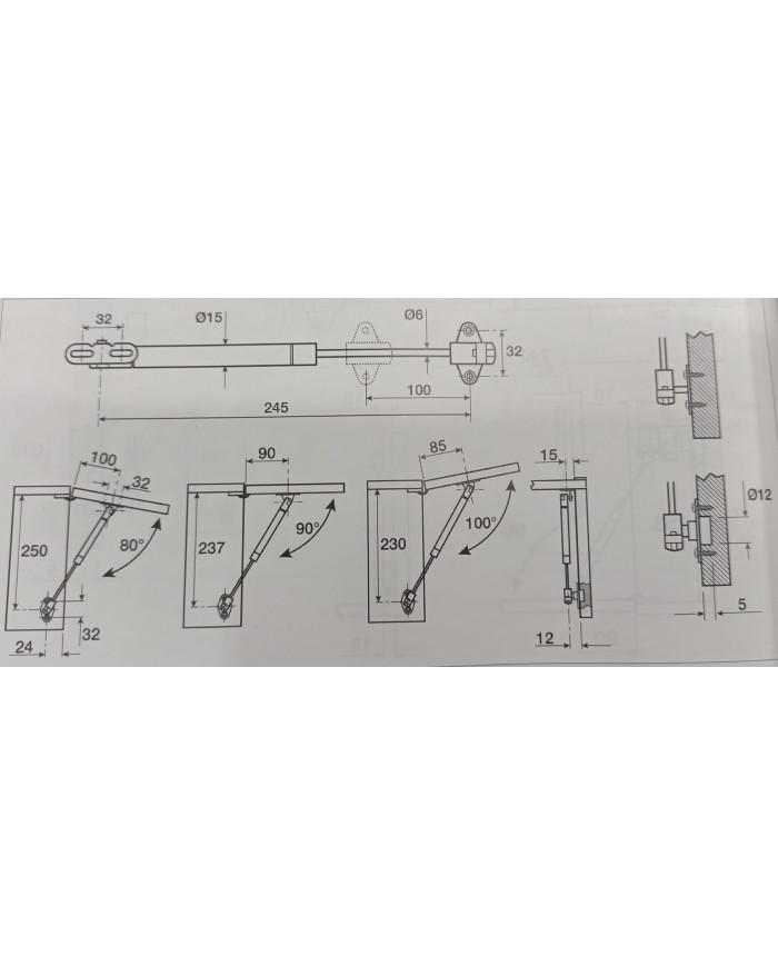 BRACCIO PISTONE A GAS 100N K10