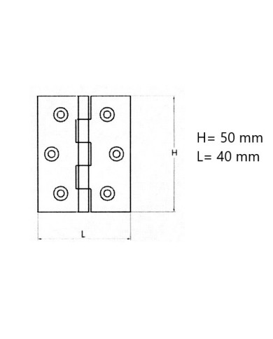 CERNIERE FRESATE PIANE OTTONE BRONZATO 50X40