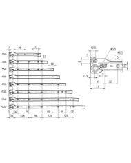 GUIDA CASSETTO BIANCA FISS.FONDO C/ALETTA CM.50